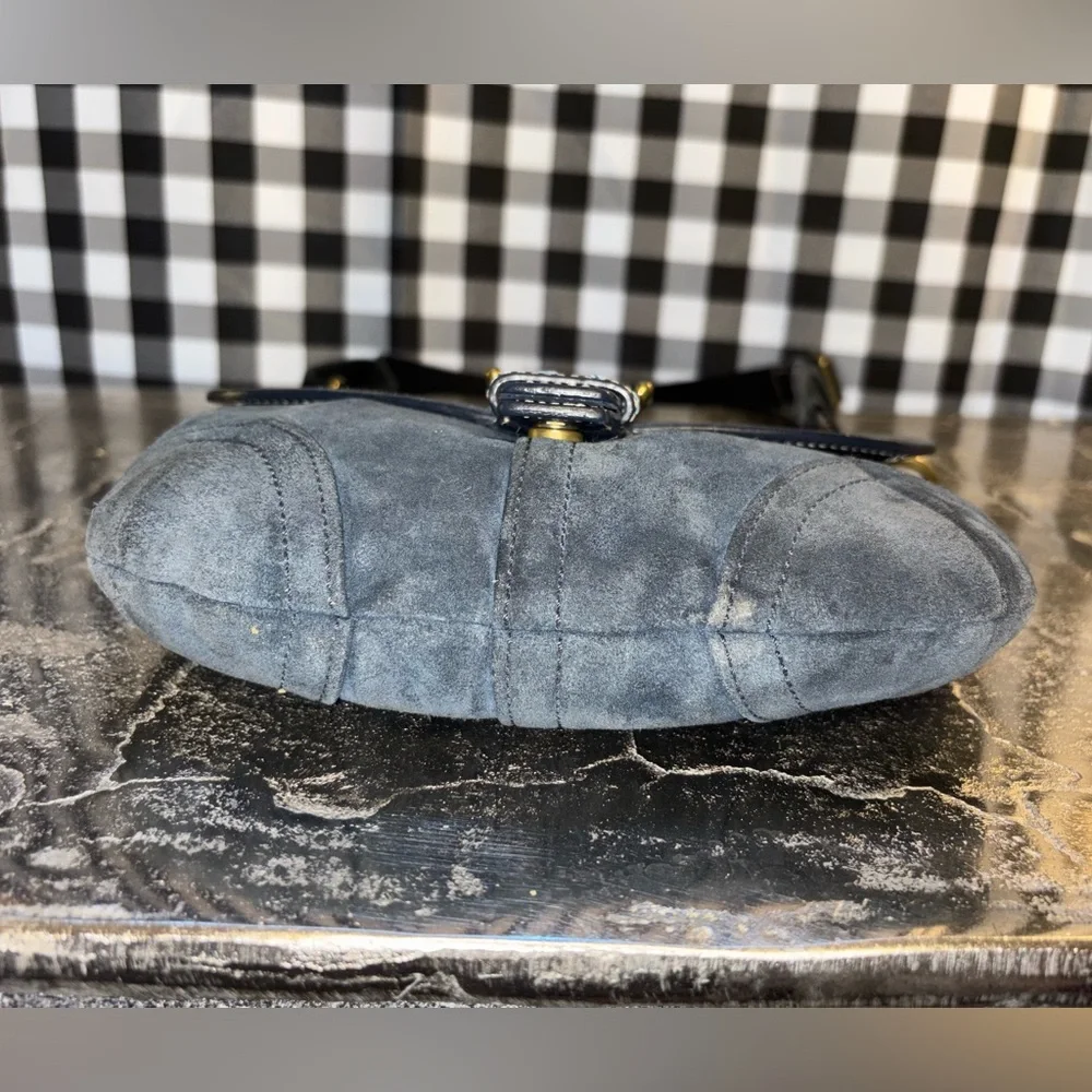 Coach Smokey Blue Suede Soho Crossbody Shoulder Bag 2004 Y2K - Picture 3 of 10